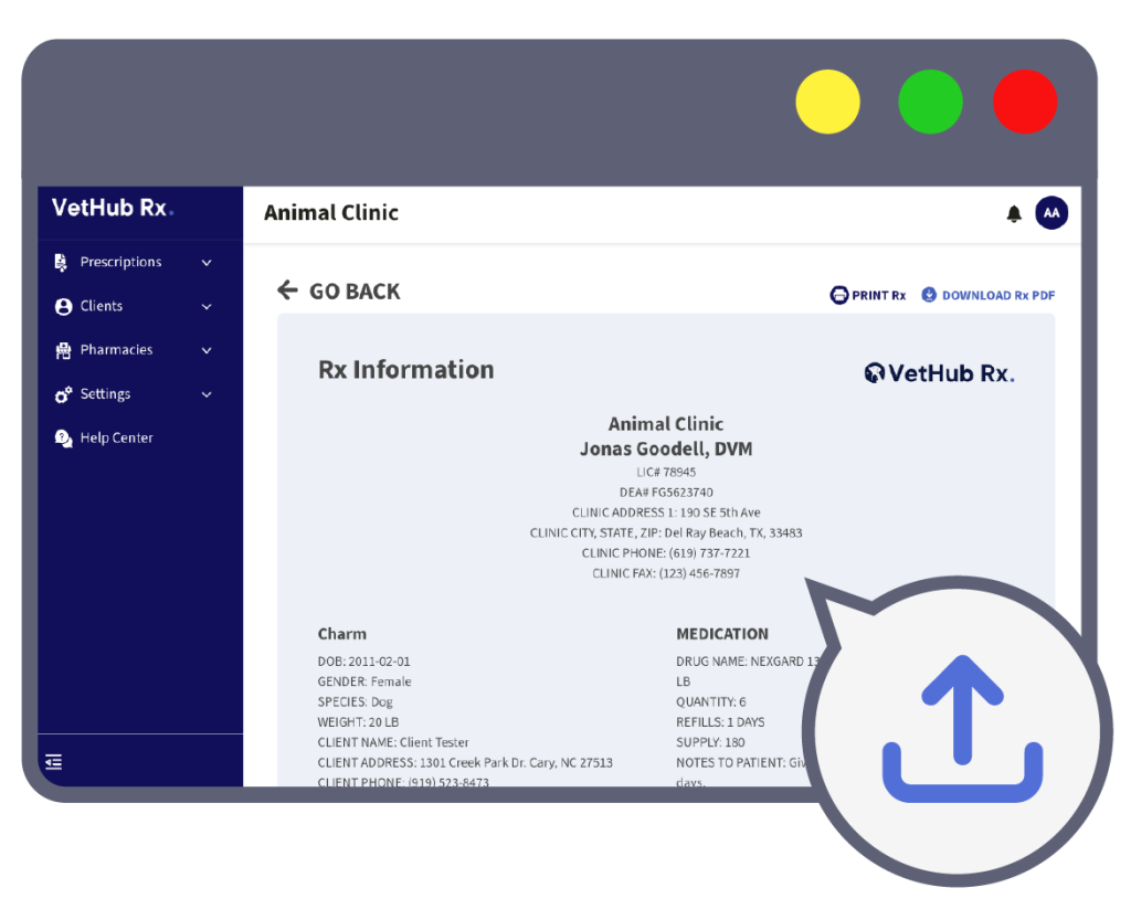 Veterinary prescribing software vethubrx